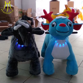 Hansel happy rides on animal motorized plush riding animals for mall supplier