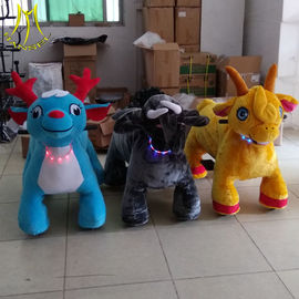 Hansel shopping mall electric walking mountable animal plush ride on toys supplier