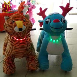 Hansel plush coin operated happy rides on animal motorized plush riding animals supplier