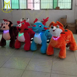Hansel amusement children coin operated plush motorized riding animals supplier