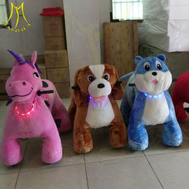 Hansel amusement children coin operated plush motorized riding animals supplier