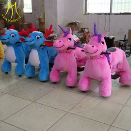 Hansel amusement park electric plush electronic kid riding horse toy for sale supplier