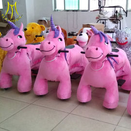 Hansel animal coin operated horse for shopping mall plush horse toy on wheels supplier