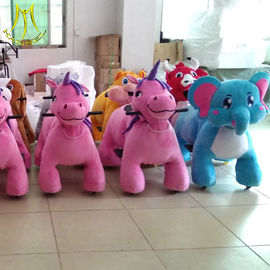 Hansel animal coin operated horse for shopping mall plush horse toy on wheels supplier