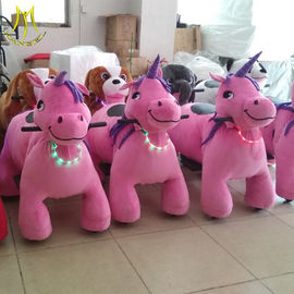 Hansel  coin operated kids walking battery operated ride on plush animals unicorn supplier