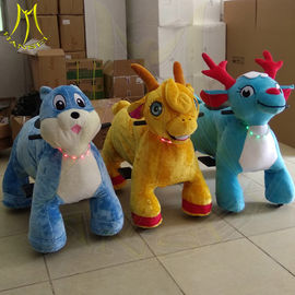 Hansel amusement park walking coin operated motorized plush riding animals supplier