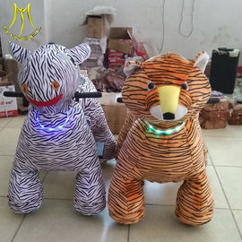 Hansel  shopping mall plush coin operated happy rides on animal plush riding zebra supplier