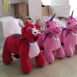 Hansel  wholesales animal coin operated rides large plush zebra ride toy on wheels supplier