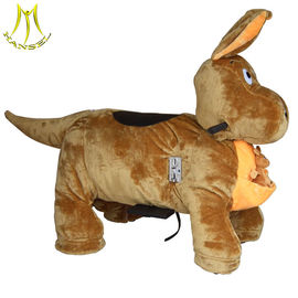 Hansel children plush toys stuffed animals on wheels shopping mall moving animal dog scooter supplier