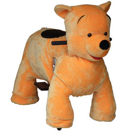 Hansel children plush toys stuffed animals on wheels shopping mall moving animal dog scooter supplier