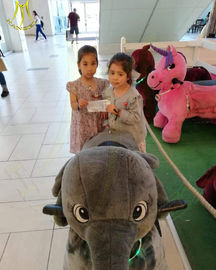 Hansel shopping mall kids and adult battery operated motorized plush riding animals supplier