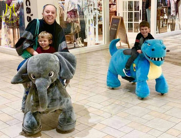 Hansel walking and coin operated tiger plush animal scooters in mall supplier